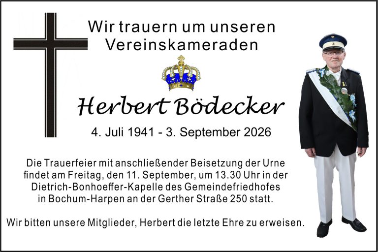 Unser Mitglied Herbert Bödecker ist verstorbenen